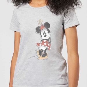 T-Shirt Femme Croquis Minnie Mouse Classique (Disney) - Gris