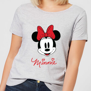 Camiseta Disney Mickey Mouse Minnie Cara - Mujer - Gris
