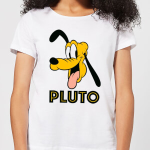 Disney Mickey Mouse Pluto Face Women's T-Shirt - White