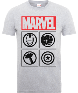 T-Shirt Homme Marvel Avengers Assemble - Icons - Gris