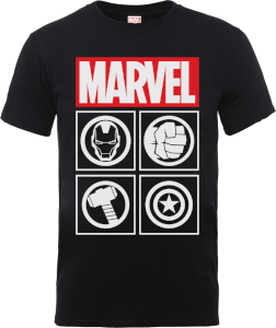 Marvel Avengers Assemble Icons T-Shirt - Black