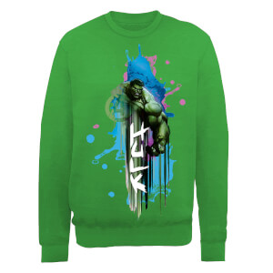 Marvel Avengers Assemble Hulk Art Burst Sweatshirt - Green