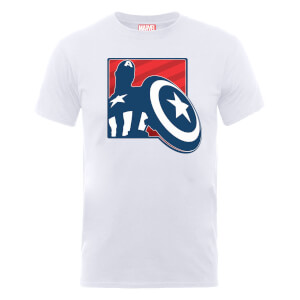 Camiseta Marvel Los Vengadores Capitán América Contorno - Hombre - Blanco