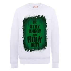 Marvel Avengers Assemble Hulk Stay Angry Sweatshirt - White