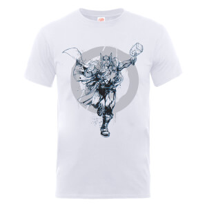 Marvel Avengers Assemble Thor Circle T-Shirt - Weiß