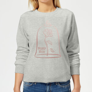 Disney Beauty And The Beast Princess Rose Gold Women's Sweatshirt - Grey