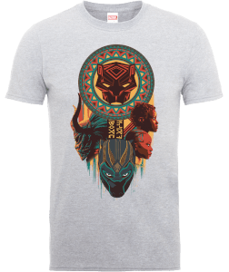 T-Shirt Homme Totem Black Panther - Gris