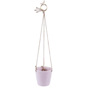 Present Time Hew Ceramic Hanging Pot - Light Pink