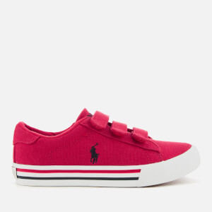 Polo Ralph Lauren Kids' Easten EZ Canvas Velcro Trainers - Red/Navy