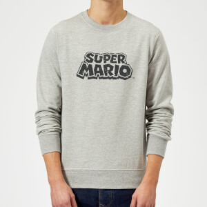 Sweat Homme Super Mario Abîmé Logo - Gris