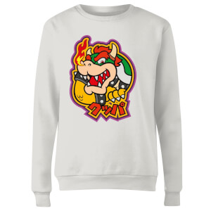 Sweat Femme Super Mario Kanji Bowser - Nintendo - Blanc