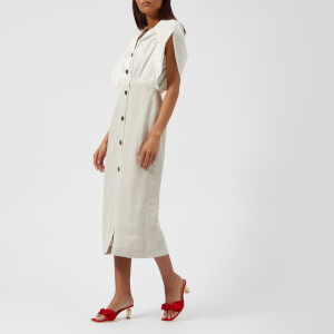 Rejina Pyo Women's Ingrid Long Dress - Cotton White/Linen Light Grey