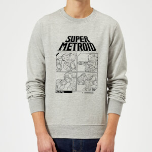 Sweat Homme Super Metroid (Nintendo) Instructional Panel - Gris