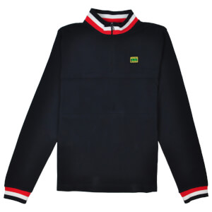 Reynolds 531 Quarter Zip Tipped Collar Jumper - Navy