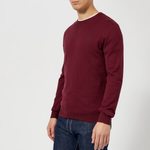 Polo Ralph Lauren Men's Pima Cotton Crew Neck Knitted Jumper - Classic Wine