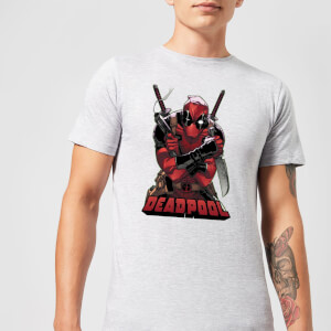 T-Shirt Homme Deadpool (Marvel) Ready For Action - Gris