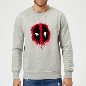 Marvel Deadpool Splat Face Sweatshirt - Grey