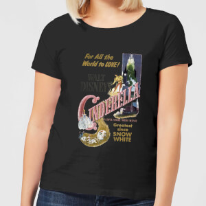 Disney Princess Cinderella Retro Poster Women's T-Shirt - Black