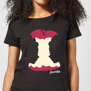 Disney Princess Colour Silhouette Snow White Apple Women's T-Shirt - Black