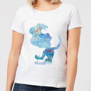 Disney Princess Filled Silhouette Ariel Women's T-Shirt - White