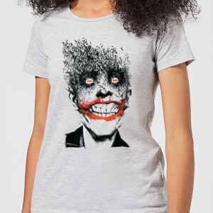 DC Comics Batman Joker Face Of Bats Women's T-Shirt - Grey