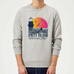 Sweat Homme Les Dents de la mer - Bienvenue à Amity Island - Gris