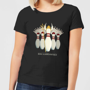 The Big Lebowski Pin Girls Damen T-Shirt - Schwarz