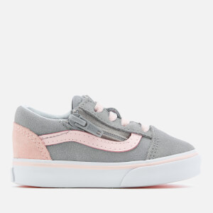 Vans Toddlers' Old Skool Zip Suede Trainers - Alloy/Heavenly Pink/True White