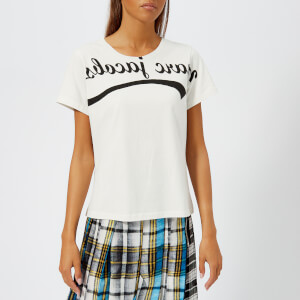 marc jacobs womens reverse mj t-shirt - ivory/black