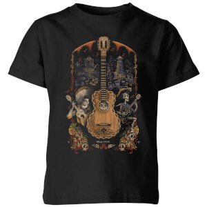 Coco Guitar Poster Kinder T-Shirt - Schwarz