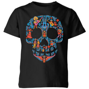 Coco Skull Pattern Kinder T-Shirt - Schwarz