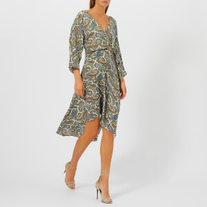 Diane von Furstenberg Women's Asymmetric Hem Dress Mini - Barton Logo Ivory