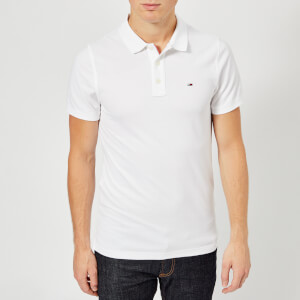 Tommy Jeans Men's Original Fine Pique Polo Shirt - Classic White