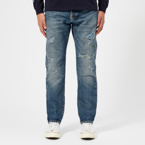 Edwin Men's ED-55 Regular Tapered Rainbow Selvage Denim Jeans - Haruku Repair Wash