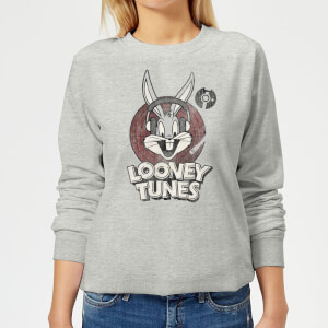 Looney Tunes Bugs Bunny Circle Logo Women's Sweatshirt - Grey