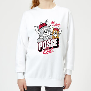 Tom & Jerry Posse Cat Women's Sweatshirt - White