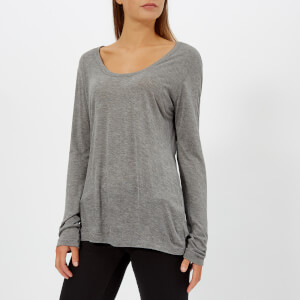 T by Alexander Wang Women's Drapey Jersey Long Sleeve T-Shirt with Darting Detail - Heather Grey