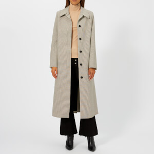 MM6 Maison Margiela Women's Bonded Jersey Coat - Checked Beige