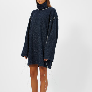 MM6 Maison Margiela Women's Oversized High Neck Jumper - Blue