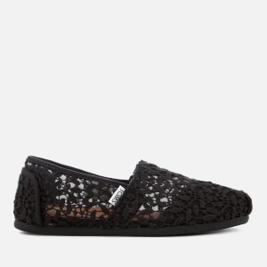 TOMS Women's Alpargata Vegan Slip-On Pumps - Black Lace Leaves