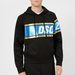 Dsquared2 Men's Stripe Logo Hoody - Black/Blue