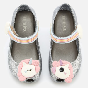 Mini Melissa Toddlers' Ultragirl Unicorn 20 Ballet Flats - Silver Glitter