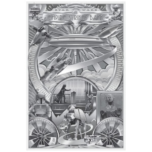 Star Wars The Empire Strikes Back "Darkness Shines" Zavvi Exclusive Print by Steve Thomas (24 x 36 Inches)
