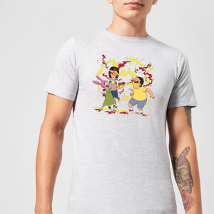Bobs Burgers Belchers Condiment Fight T-shirt - Grijs