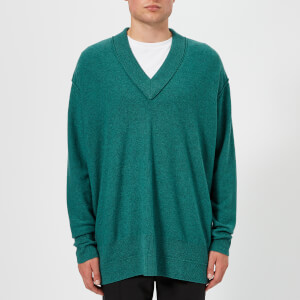 Maison Margiela Men's Gauge 12 Reverse Jersey Sweatshirt with External Seams - Petrol