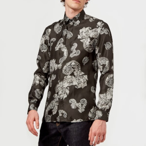 Versace Collection Men's Patterned Long Sleeve Shirt - Grigio