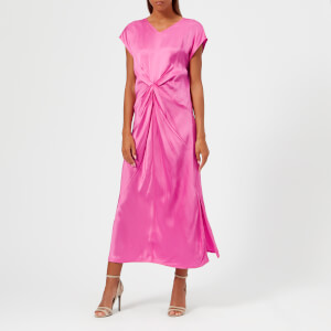 Helmut Lang Women's Twisted Front Satin Dress - Gum