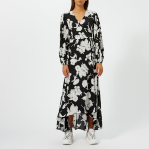 Ganni Women's Kochhar Print Long Dress - Black