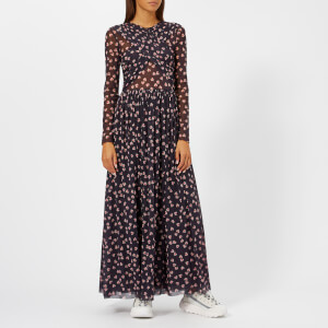 Ganni Women's Tilden Mesh Long Dress - Total Eclipse