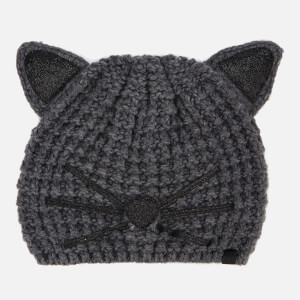 Karl Lagerfeld Women's Choupette Luxury Beanie - Grey